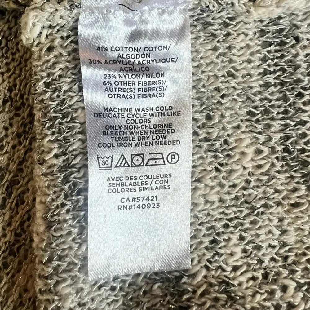 NWT LOFT Shimmer Stretch Open Cardigan, Small, Gray, Style 585953, Holiday - Picture 9 of 9